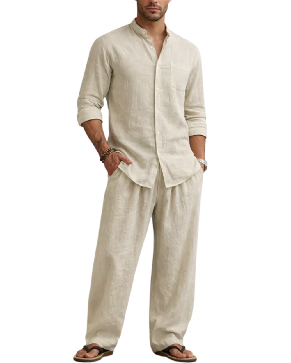 Emiliano™ - Conjunto de lino con camisa y pantalón relajado