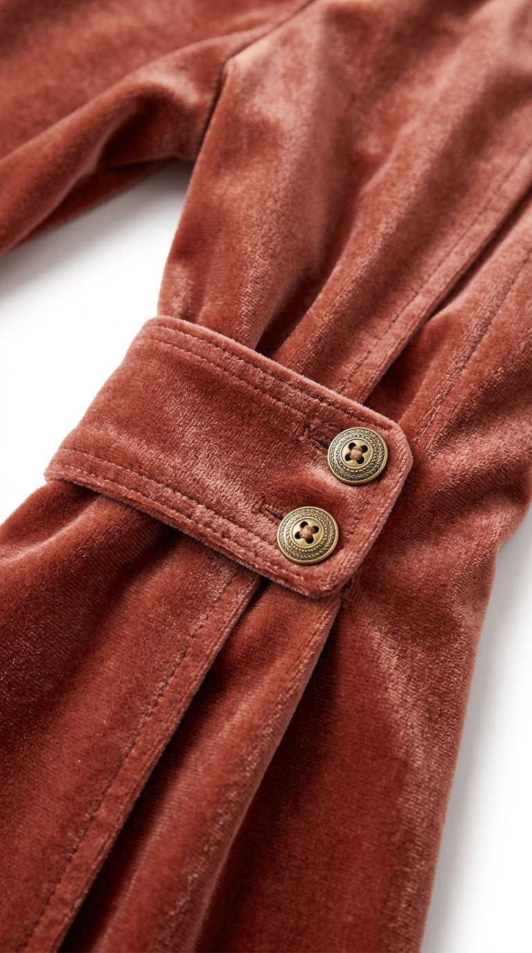 Siena | Cárdigan Largo de Terciopelo Óxido