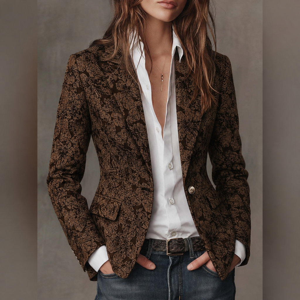 Stella | Saco entallado jacquard paisley