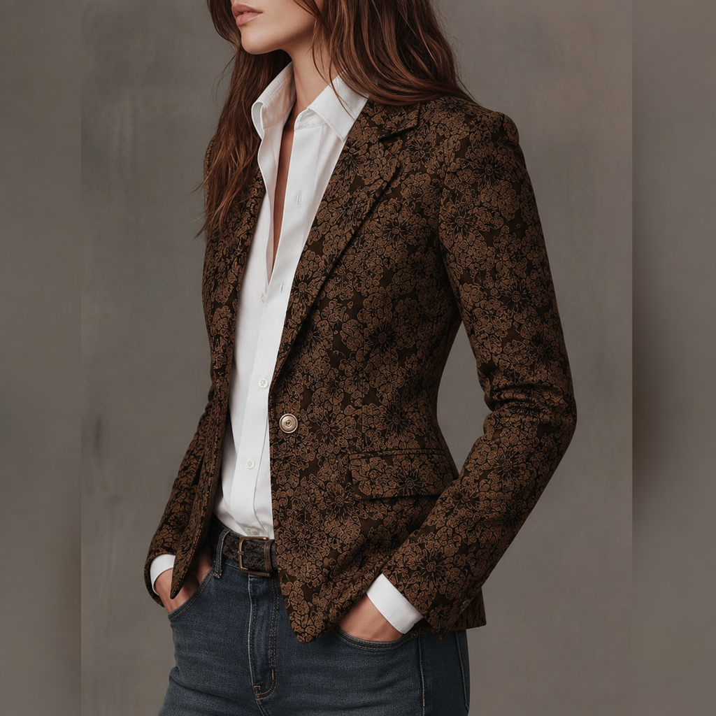 Stella | Saco entallado jacquard paisley