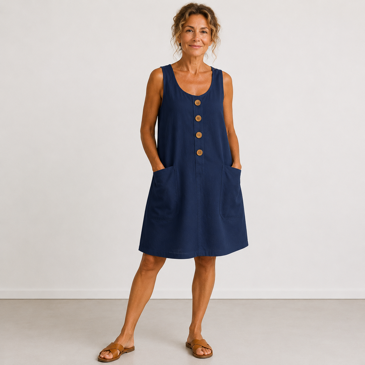 María | Vestido fresco de algodón y lino