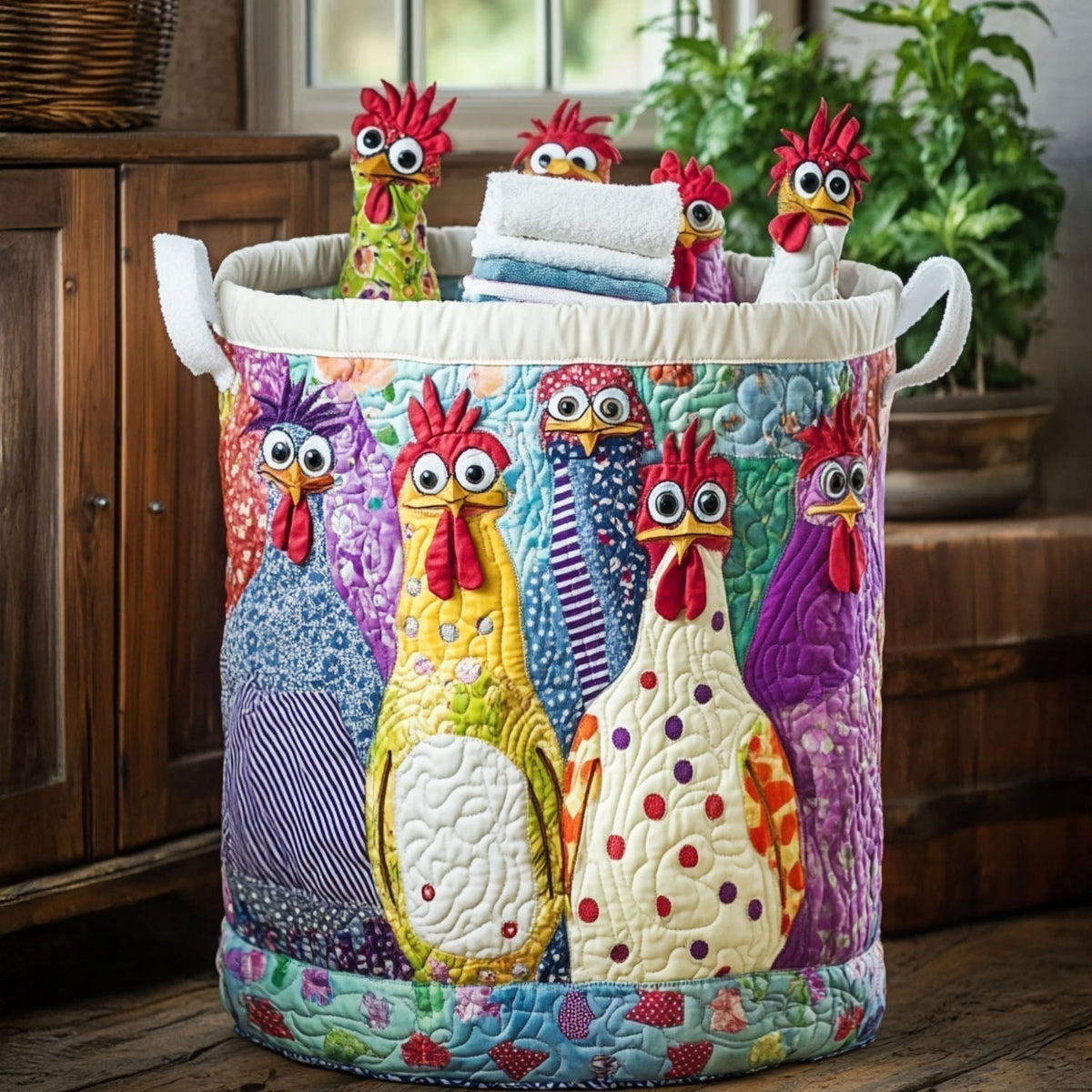 Clara | Cesto para la Ropa Gallinas con Estilo