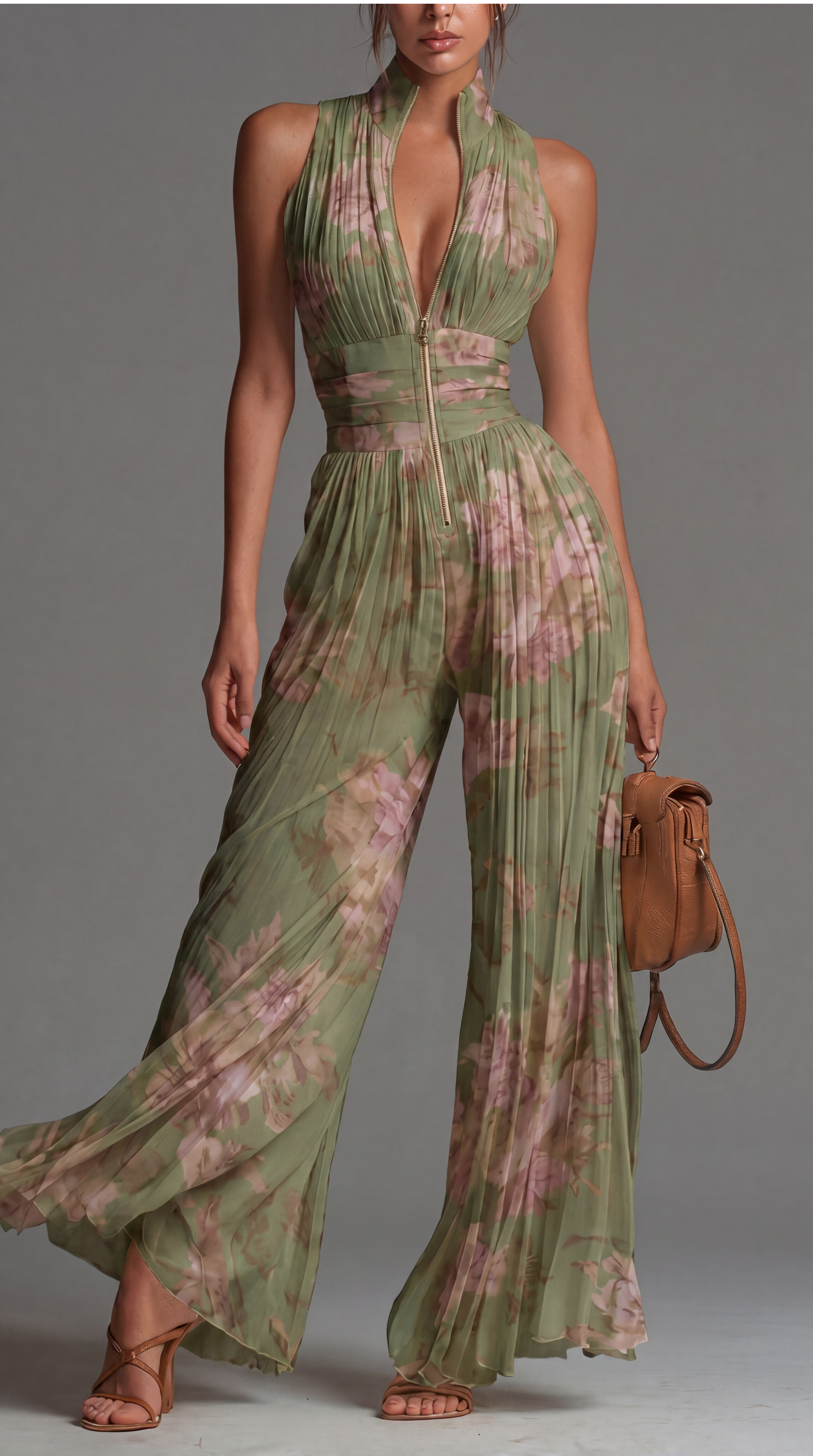 Sofia | Mono plisado de gasa floral