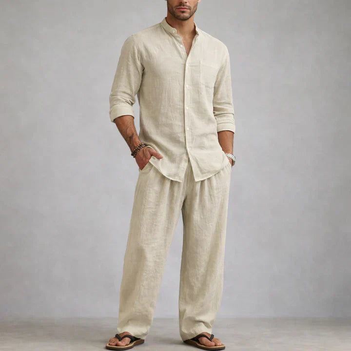 Emiliano™ - Conjunto de lino con camisa y pantalón relajado