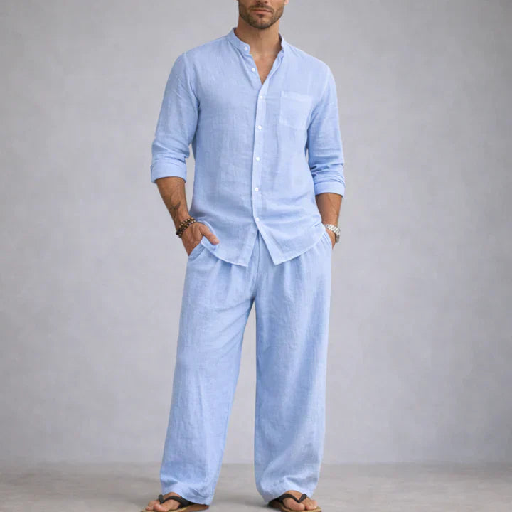 Emiliano™ - Conjunto de lino con camisa y pantalón relajado