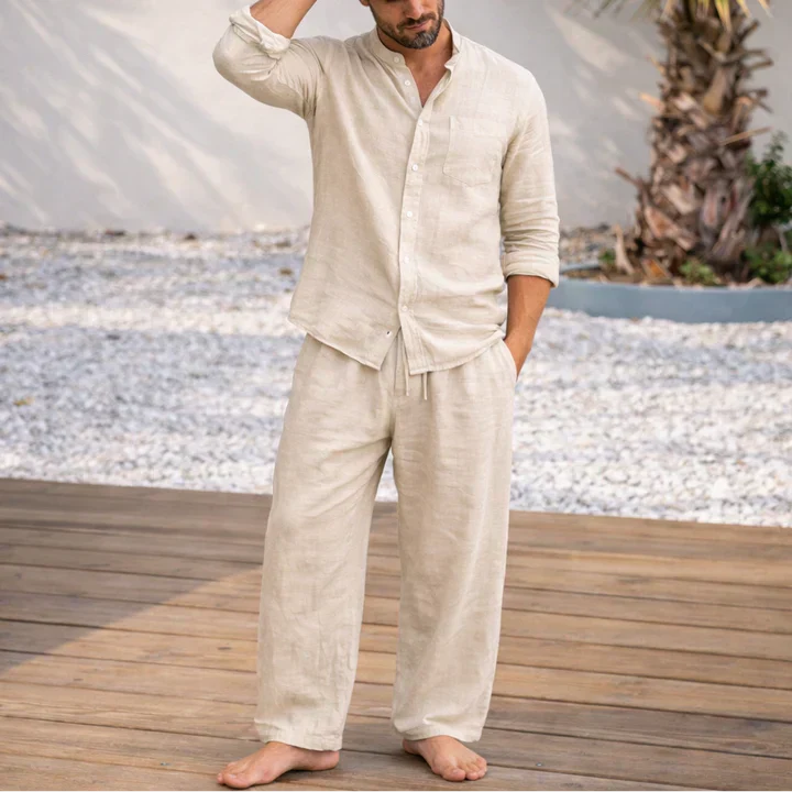 Emiliano™ - Conjunto de lino con camisa y pantalón relajado
