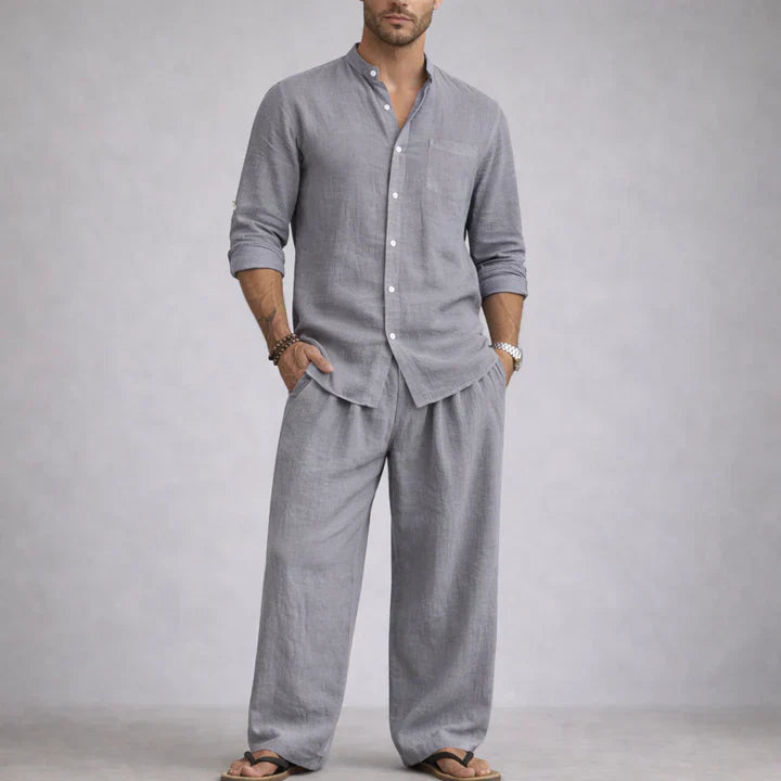 Emiliano™ - Conjunto de lino con camisa y pantalón relajado