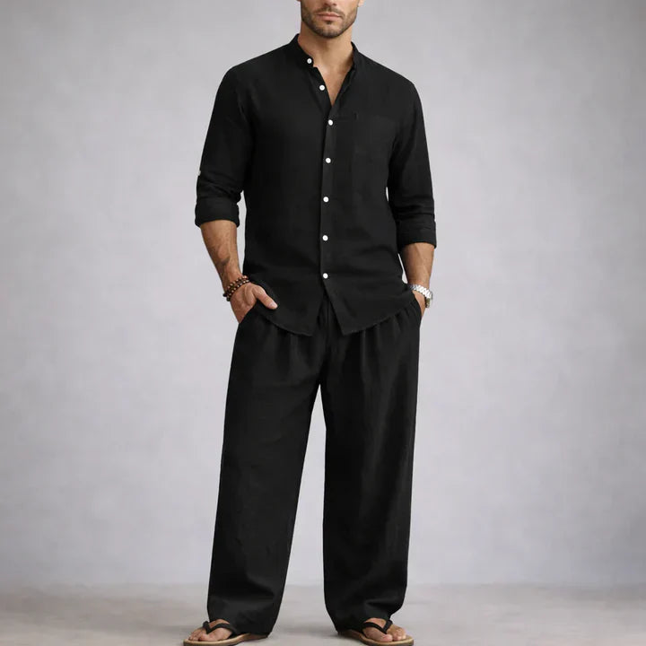 Emiliano™ - Conjunto de lino con camisa y pantalón relajado