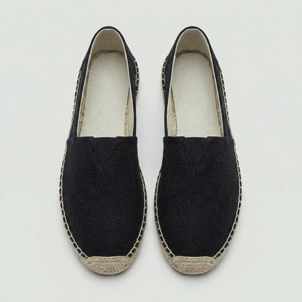 Valentino™- Alpargatas negras clásicas con estilo casual elegante