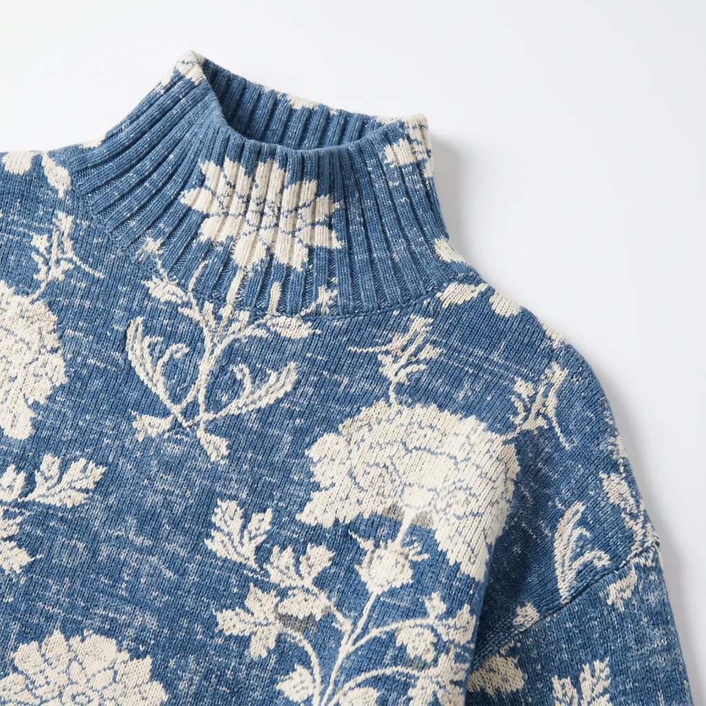 Suéter Floral Cuello Alto
