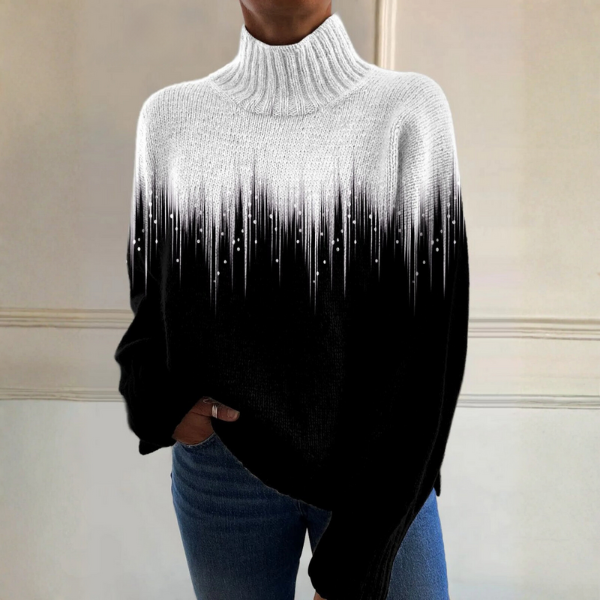 Matilde | Suéter elegante bicolor de cuello alto