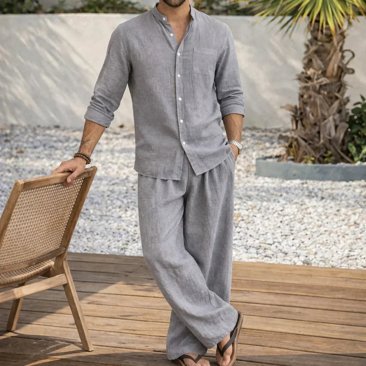 Emiliano™ - Conjunto de lino con camisa y pantalón relajado