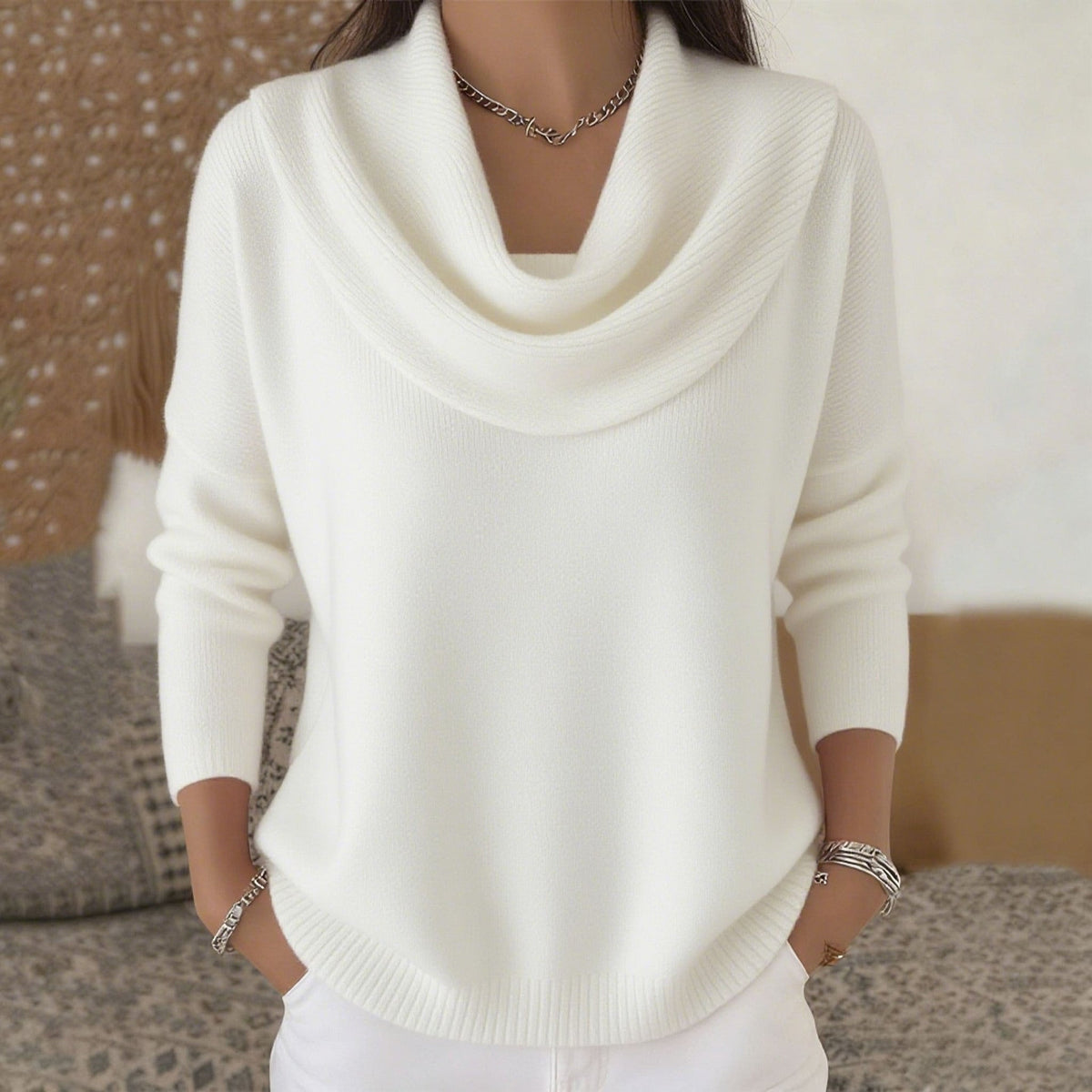 Iole | Suéter con Cuello Draped