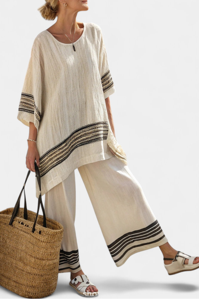 Noemi - Conjunto Elegante Linho Bambu