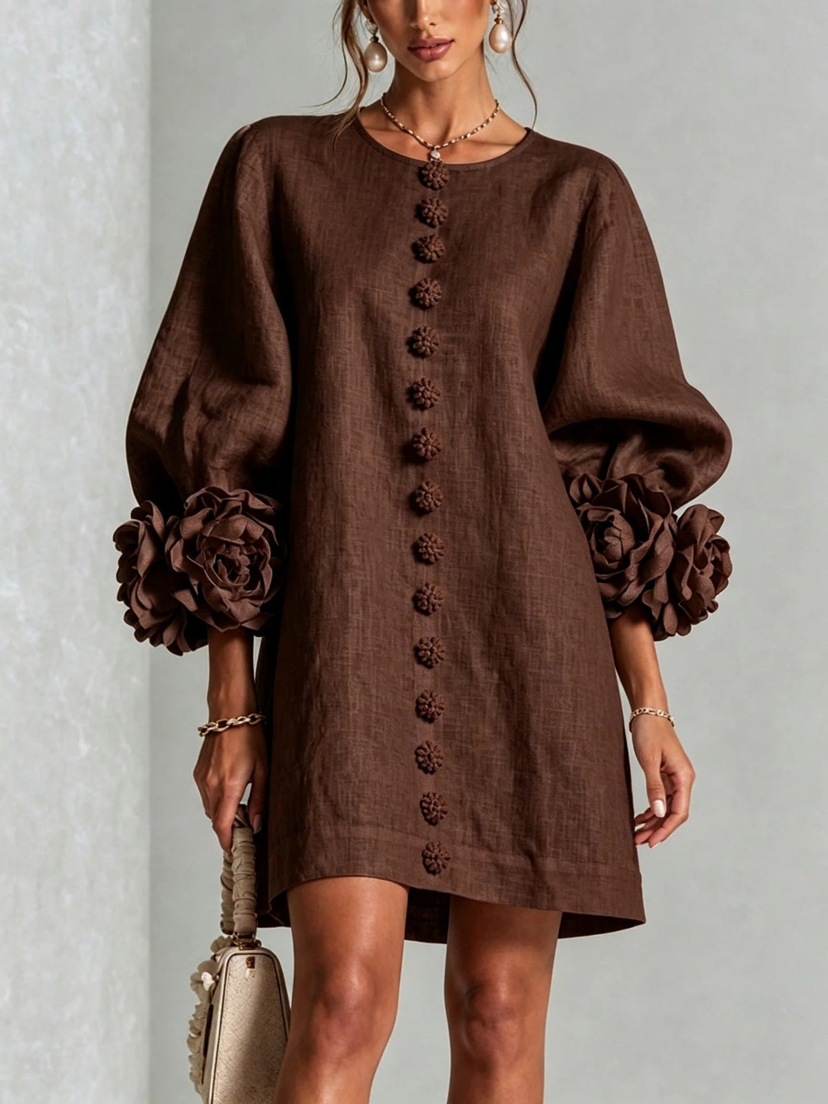 Flor | Vestido Floral con Mangas Farol