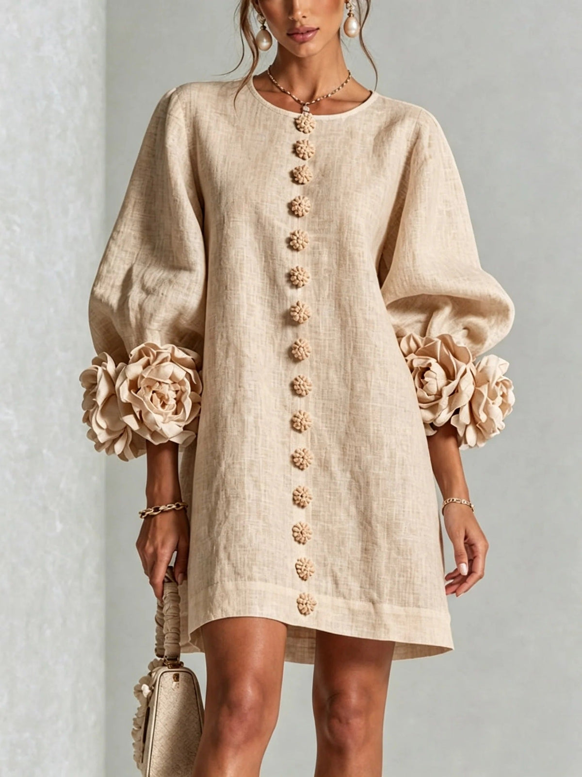 Flor | Vestido Floral con Mangas Farol
