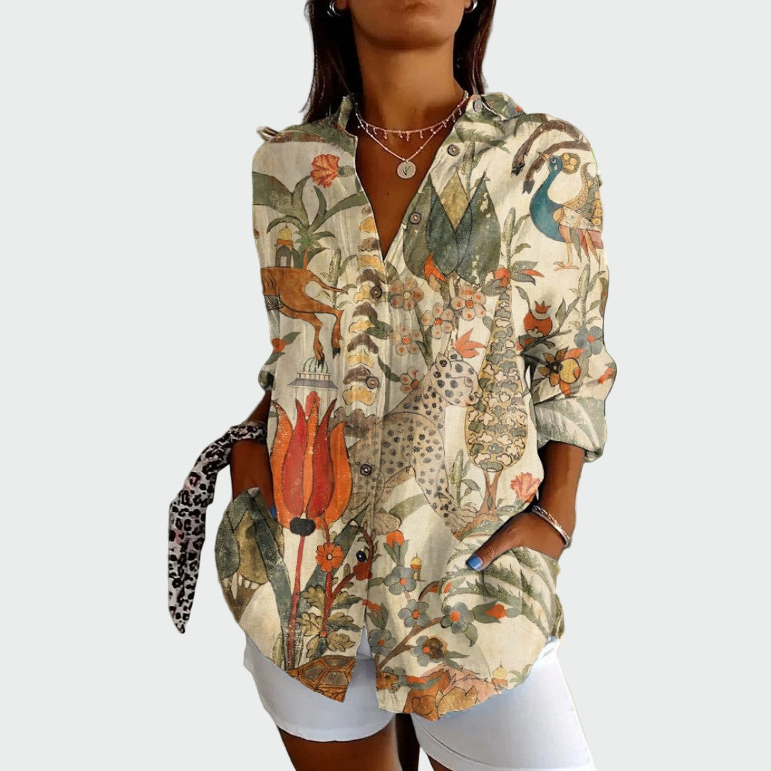 Iris - Camisa estilosa con estampa floral
