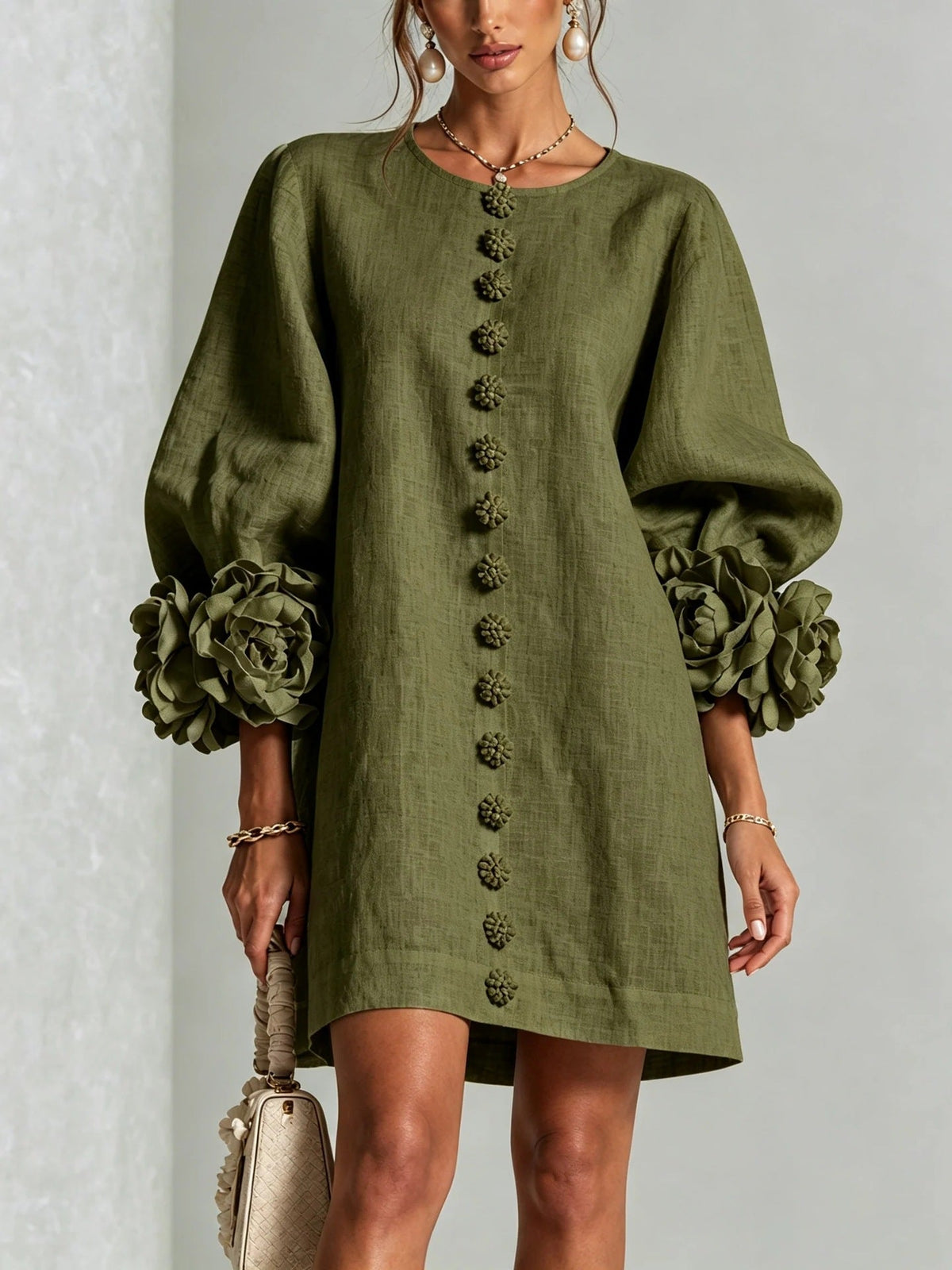 Flor | Vestido Floral con Mangas Farol