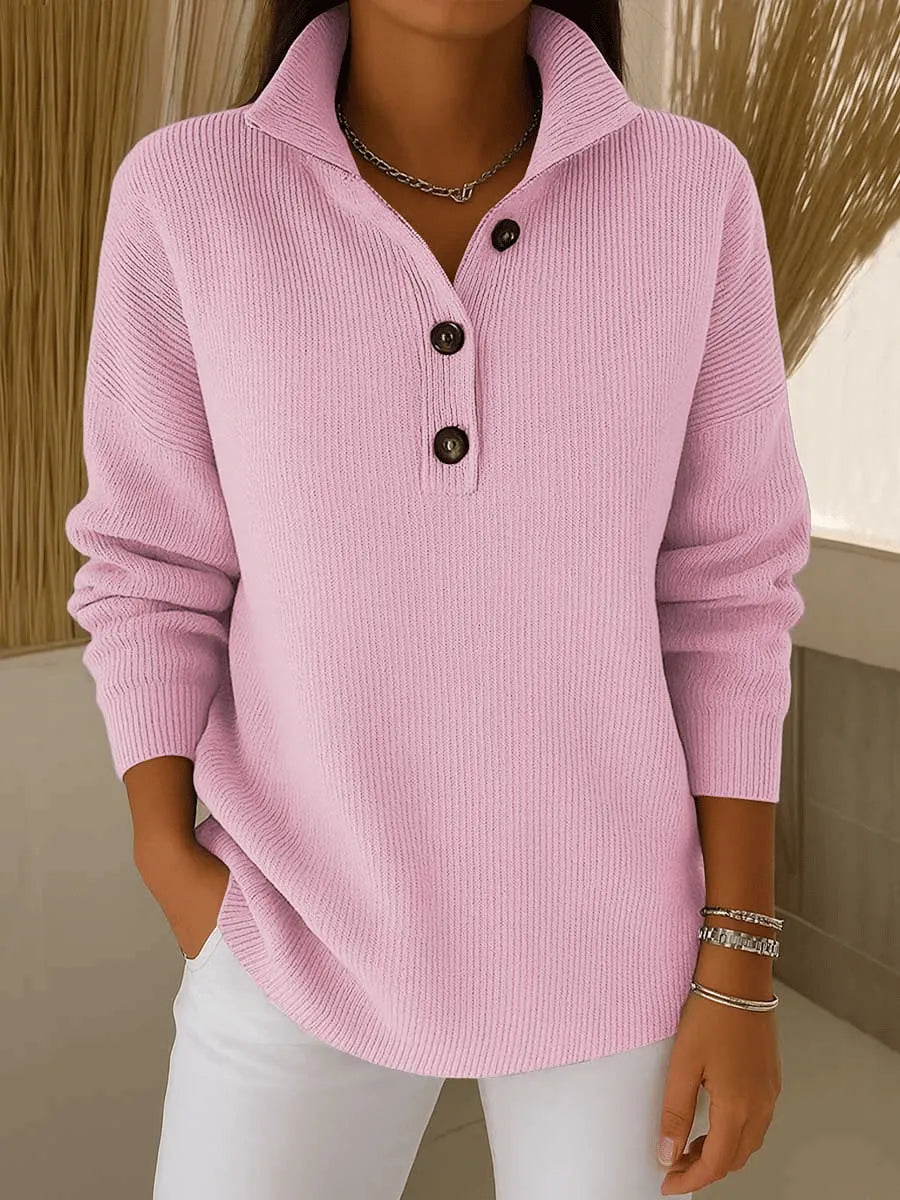 Amparo | Suéter polo de punto con cuello en V