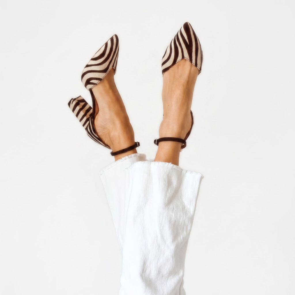 Keren™ | Tacones de Punta con Estampado de Cebra