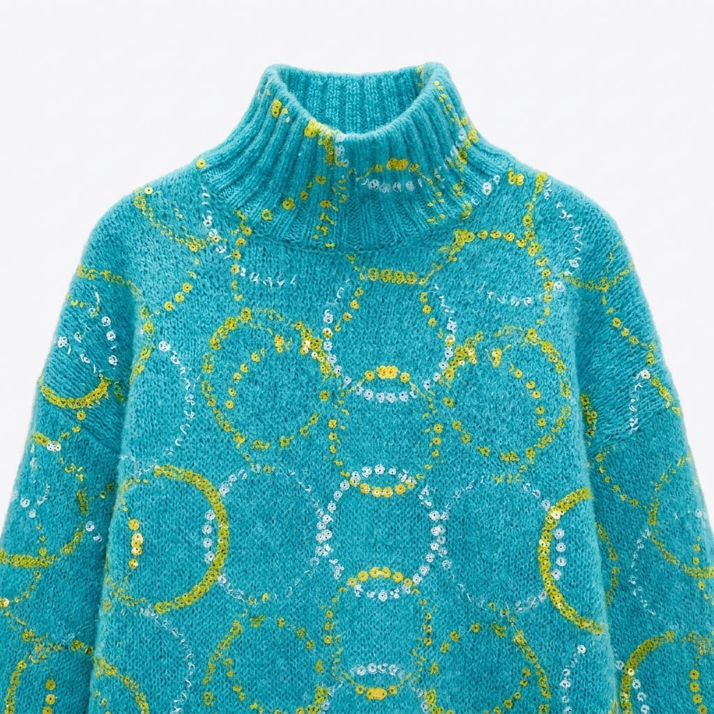 Suéter de Arte Cuello Alto