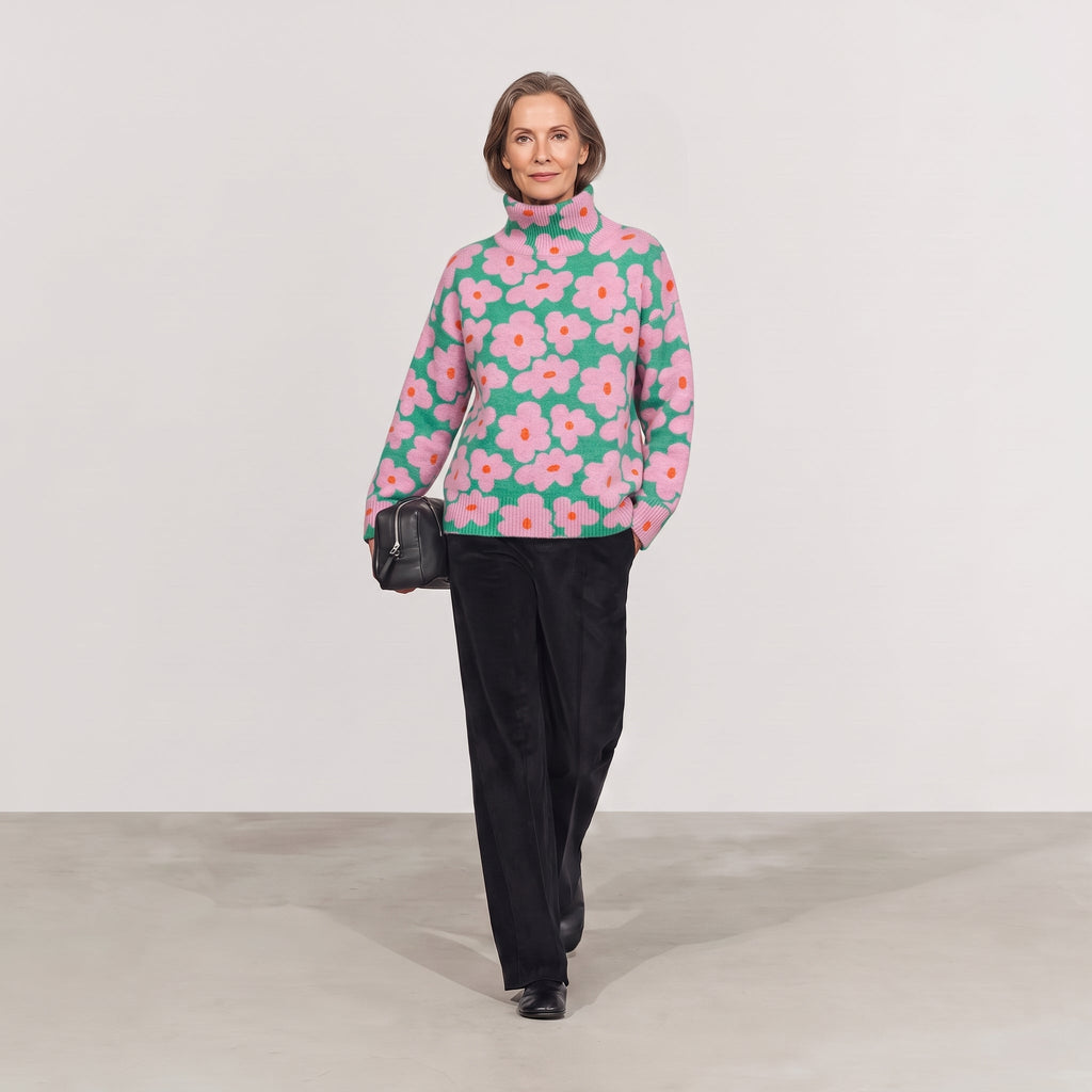 Suéter Floral de Punto