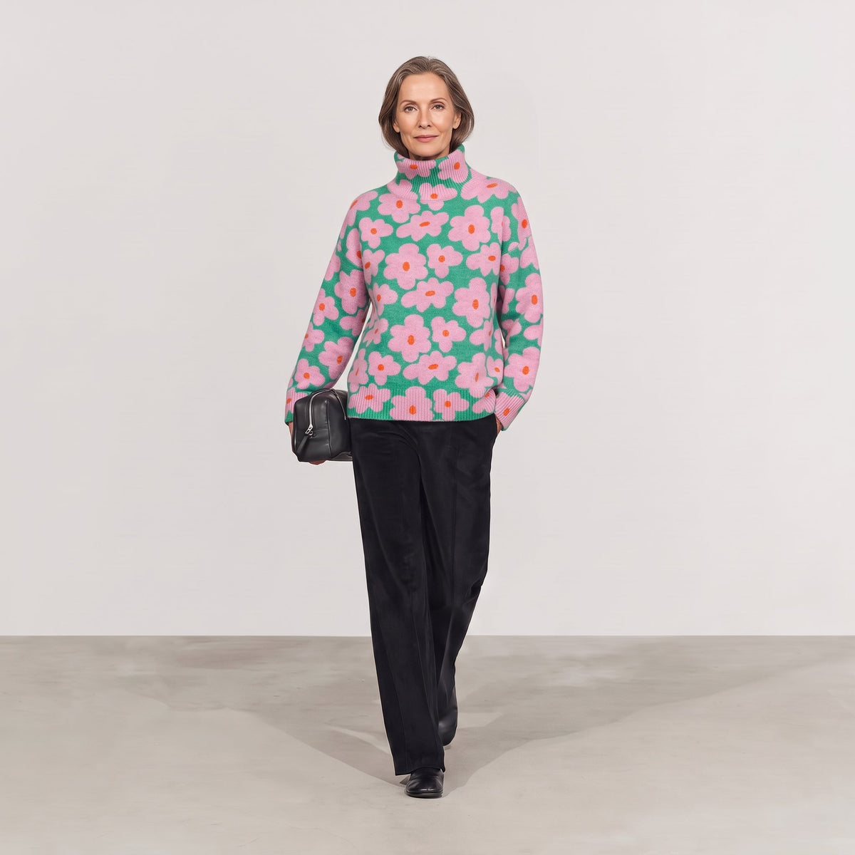 Suéter Floral de Punto