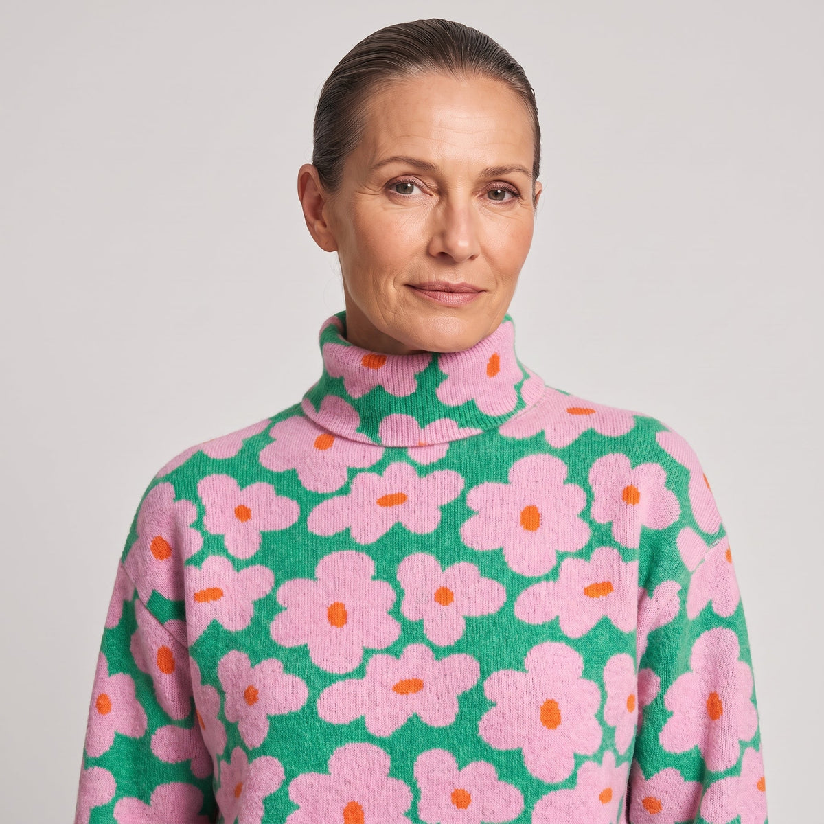 Suéter Floral de Punto