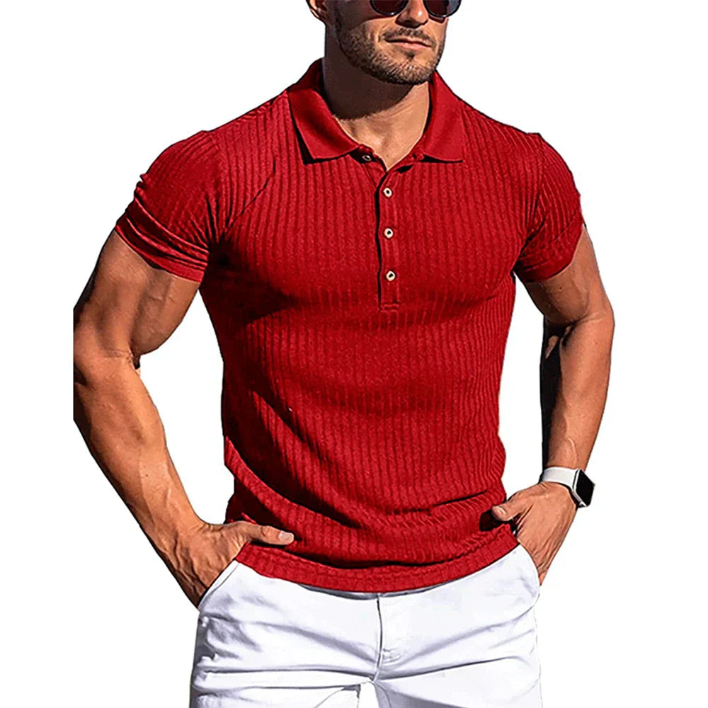 Héctor™ - Elegante Polo de Rayas Moderno