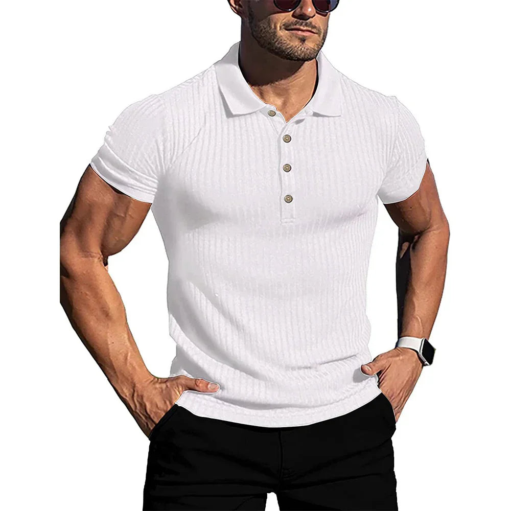 Héctor™ - Elegante Polo de Rayas Moderno
