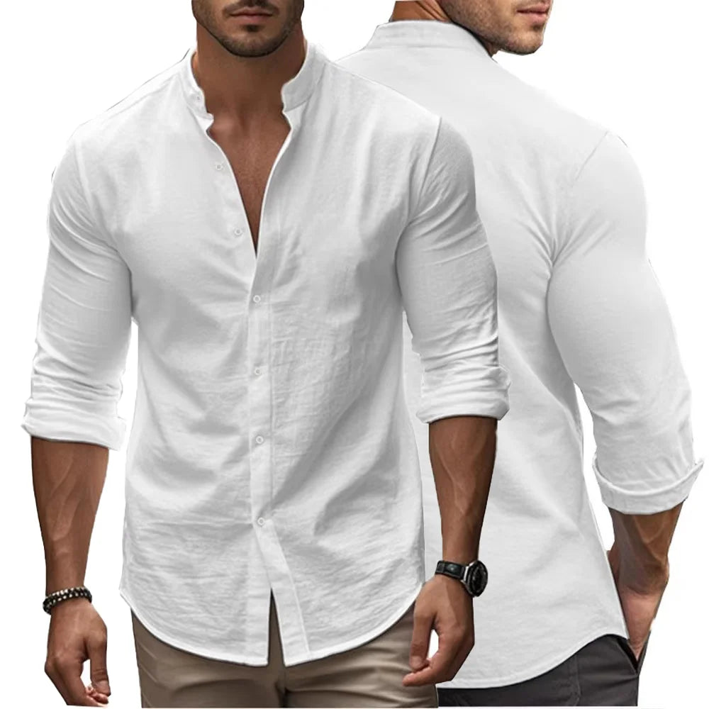 Gerardo™ - Camisa celeste con diseño limpio y exclusivo
