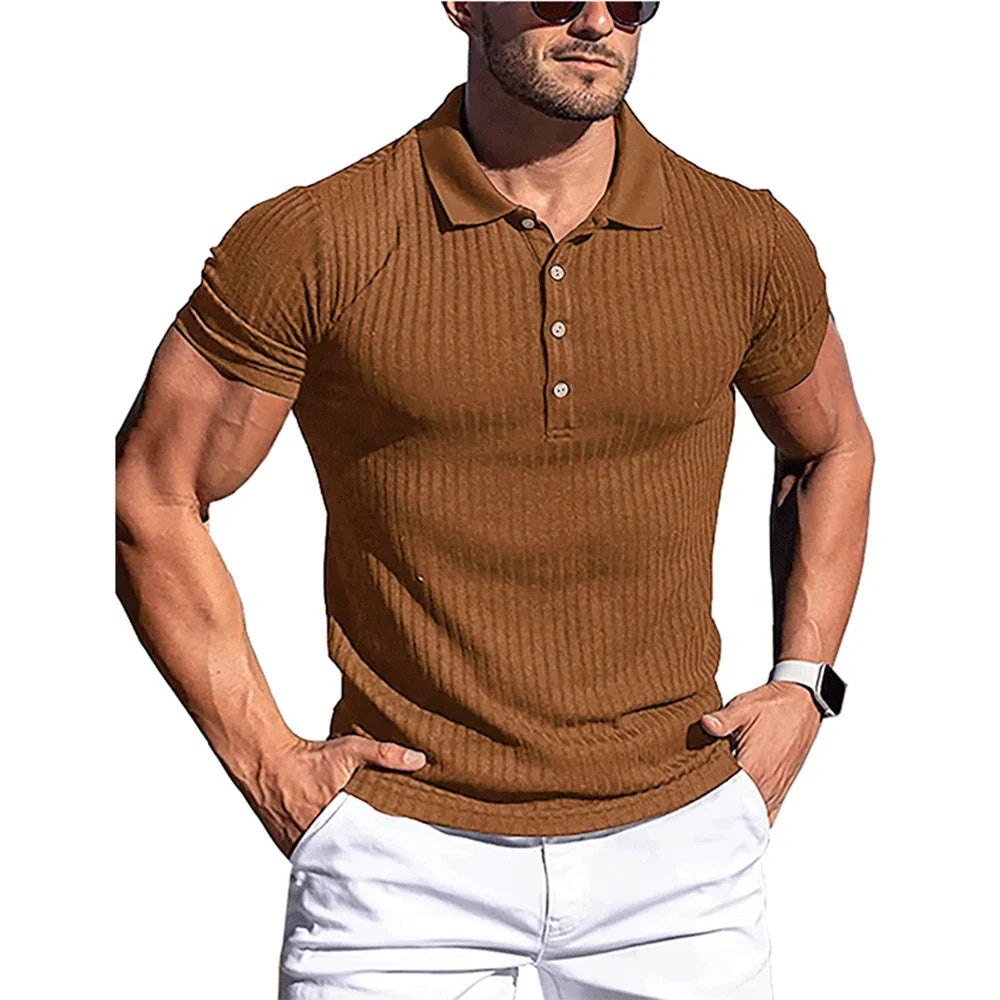 Héctor™ - Elegante Polo de Rayas Moderno