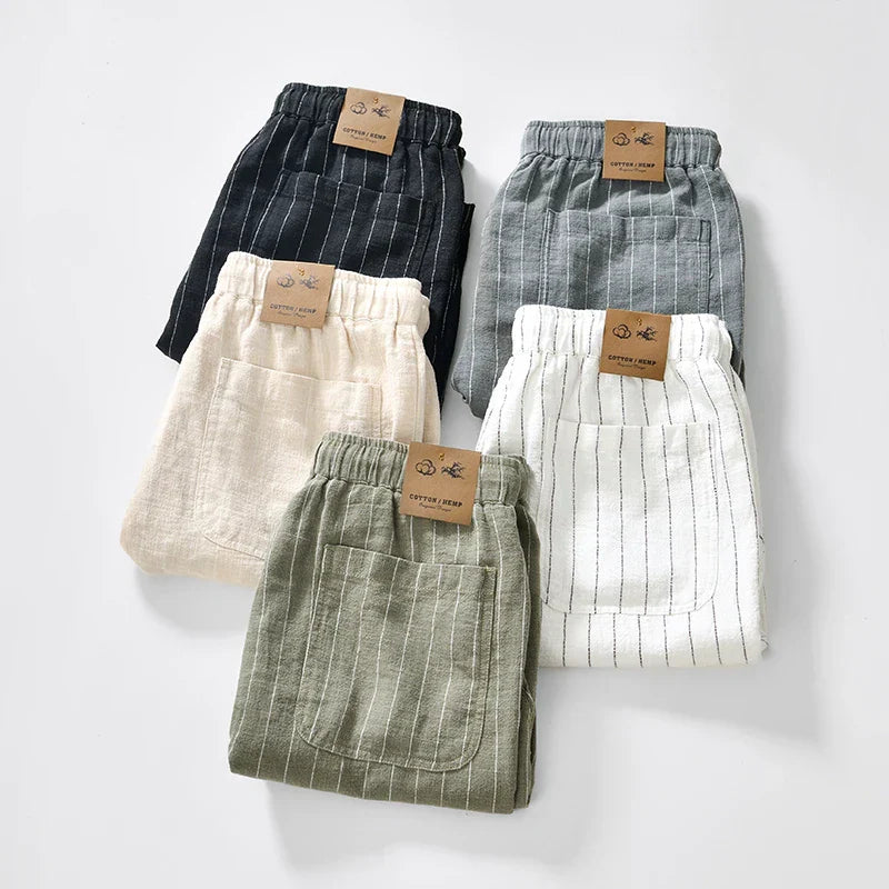 Gabriel™ - Bermudas blancas a rayas con estilo premium y fresco