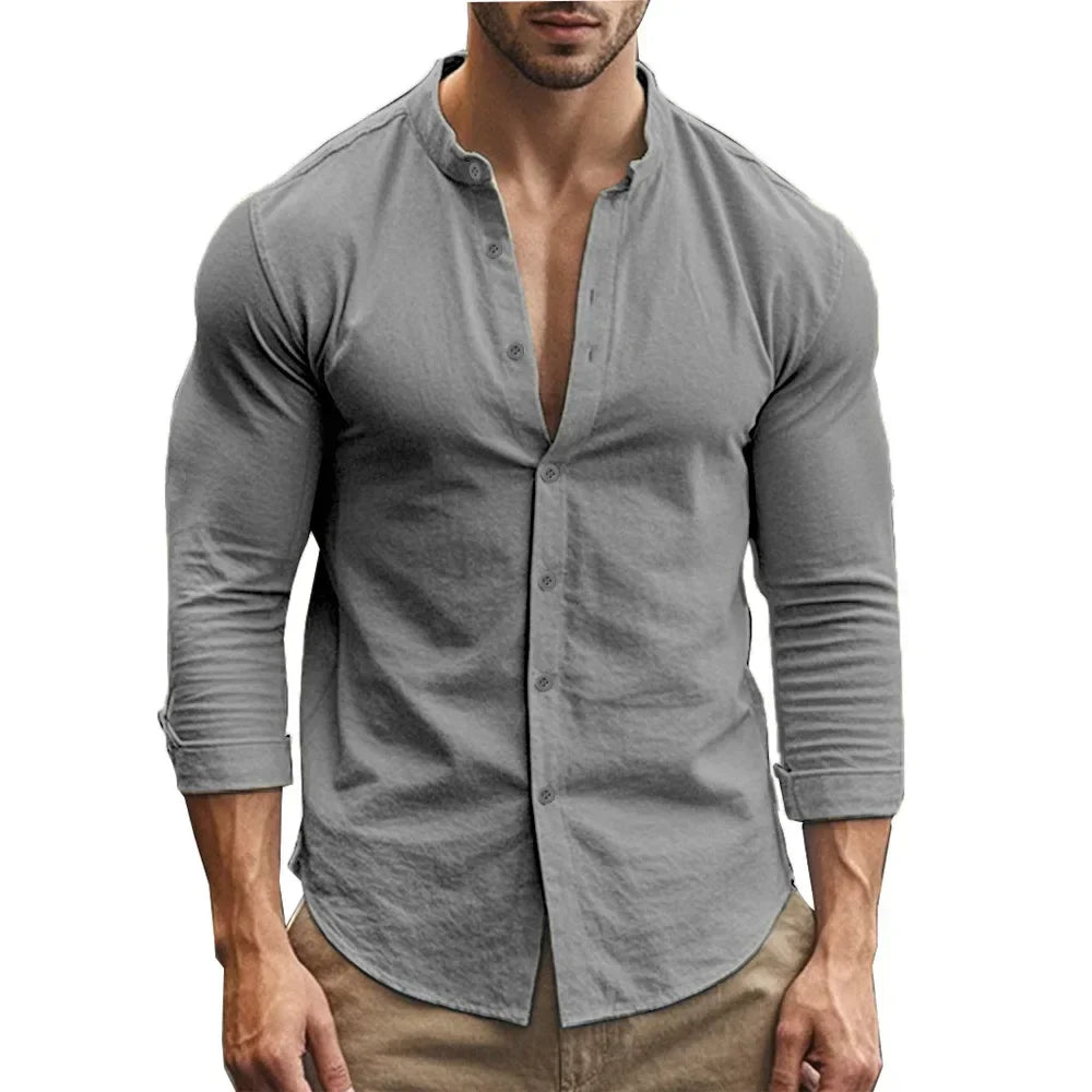 Gerardo™ - Camisa celeste con diseño limpio y exclusivo