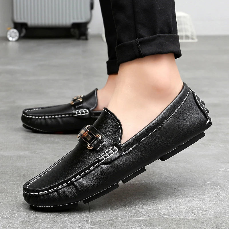 Adriano™ - Mocasines de piel auténtica con presencia superior