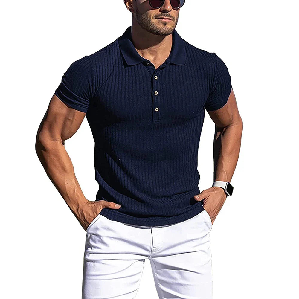 Héctor™ - Elegante Polo de Rayas Moderno