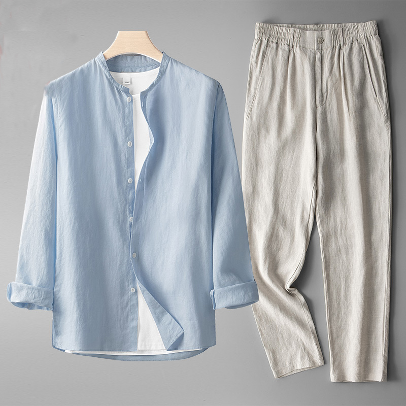 Lucas™ - Conjunto casual sofisticado con camisa clásica y pantalón moderno
