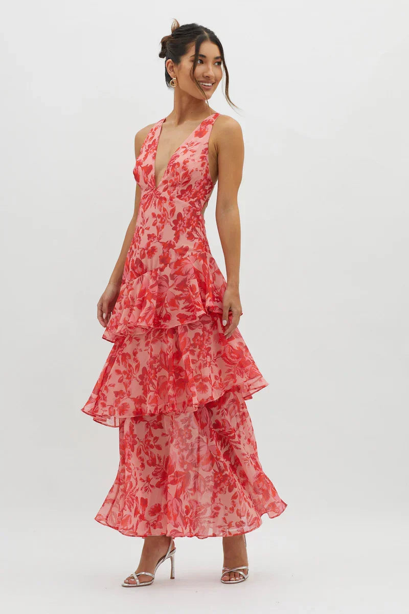 Vestido Lia™ | Maxi Floral con Volantes - Best Seller