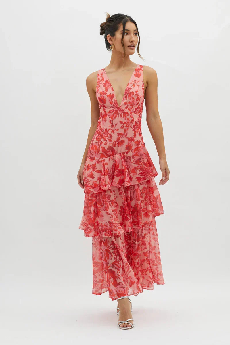 Vestido Lia™ | Maxi Floral con Volantes - Best Seller