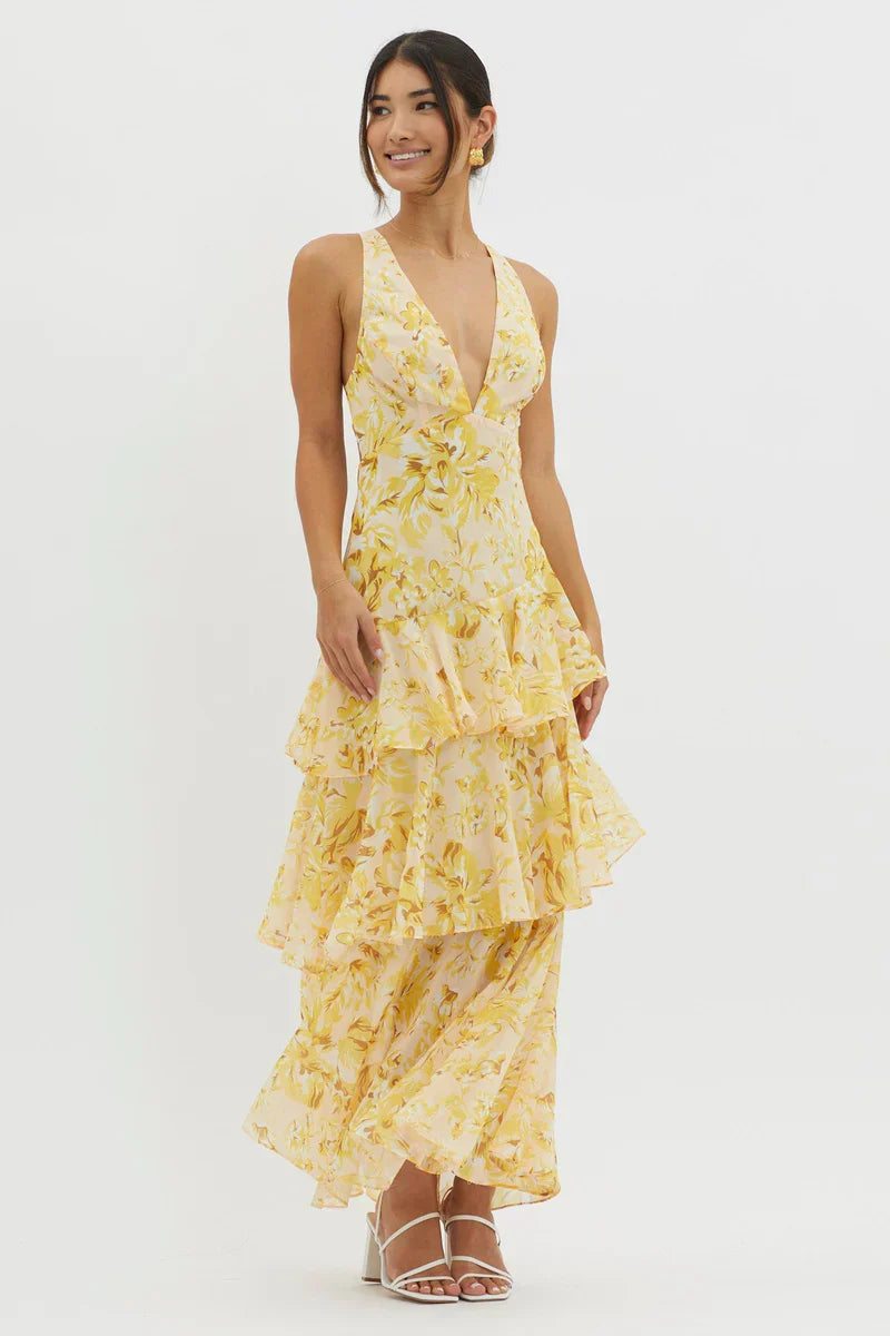 Vestido Lia™ | Maxi Floral con Volantes - Best Seller