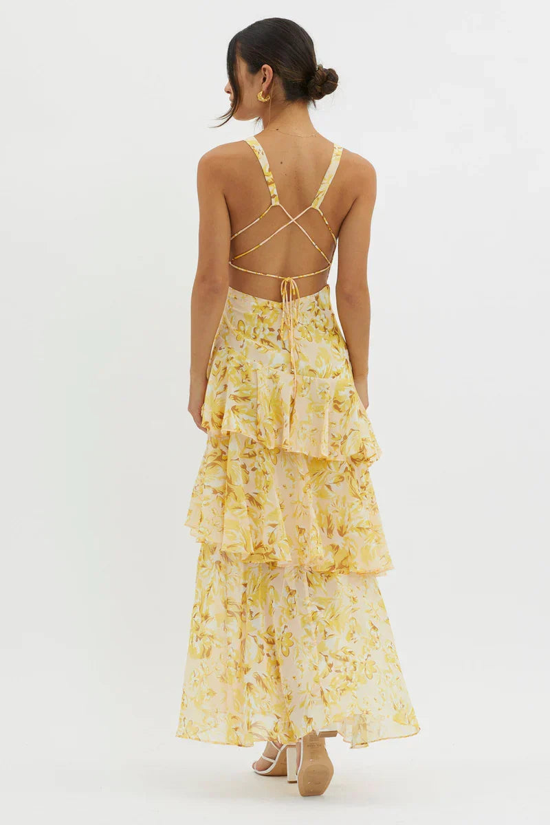 Vestido Lia™ | Maxi Floral con Volantes - Best Seller