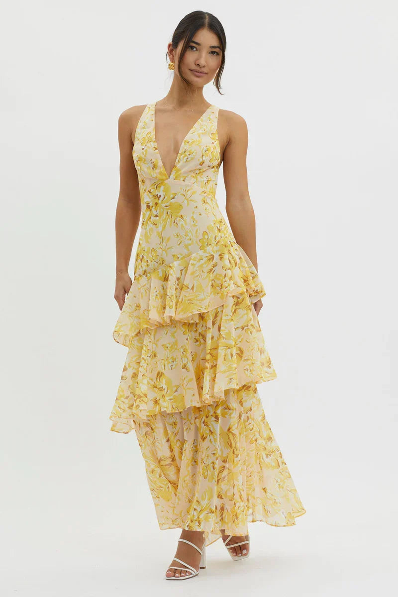 Vestido Lia™ | Maxi Floral con Volantes - Best Seller
