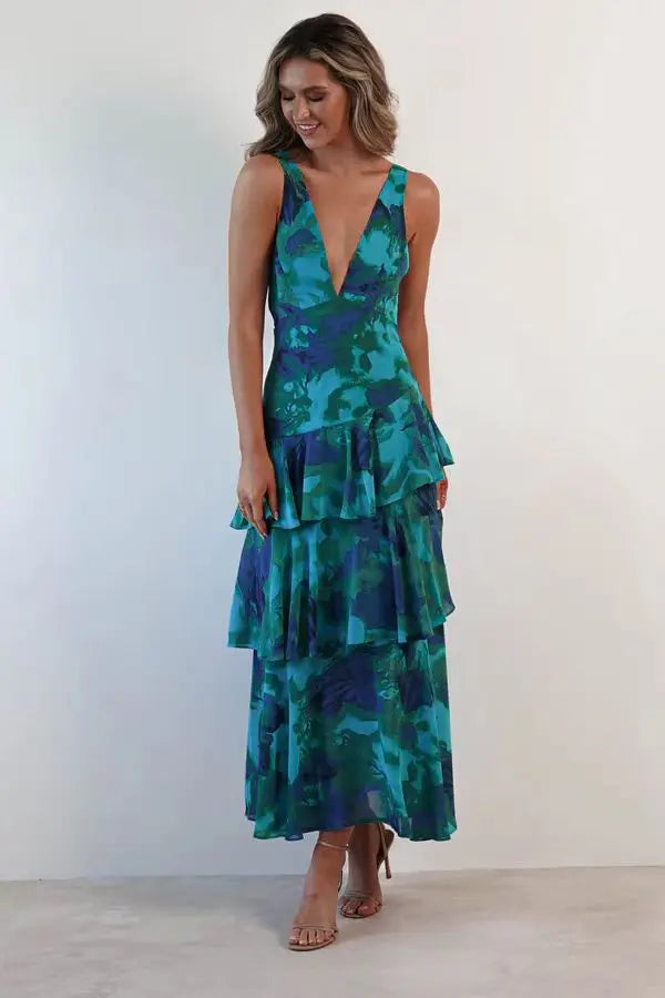 Vestido Lia™ | Maxi Floral con Volantes - Best Seller