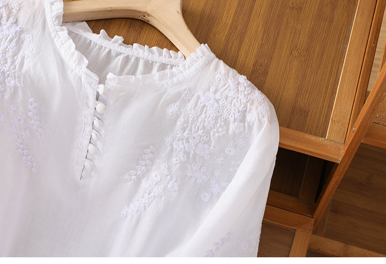 Cassiana - Blusa de algodón y lino