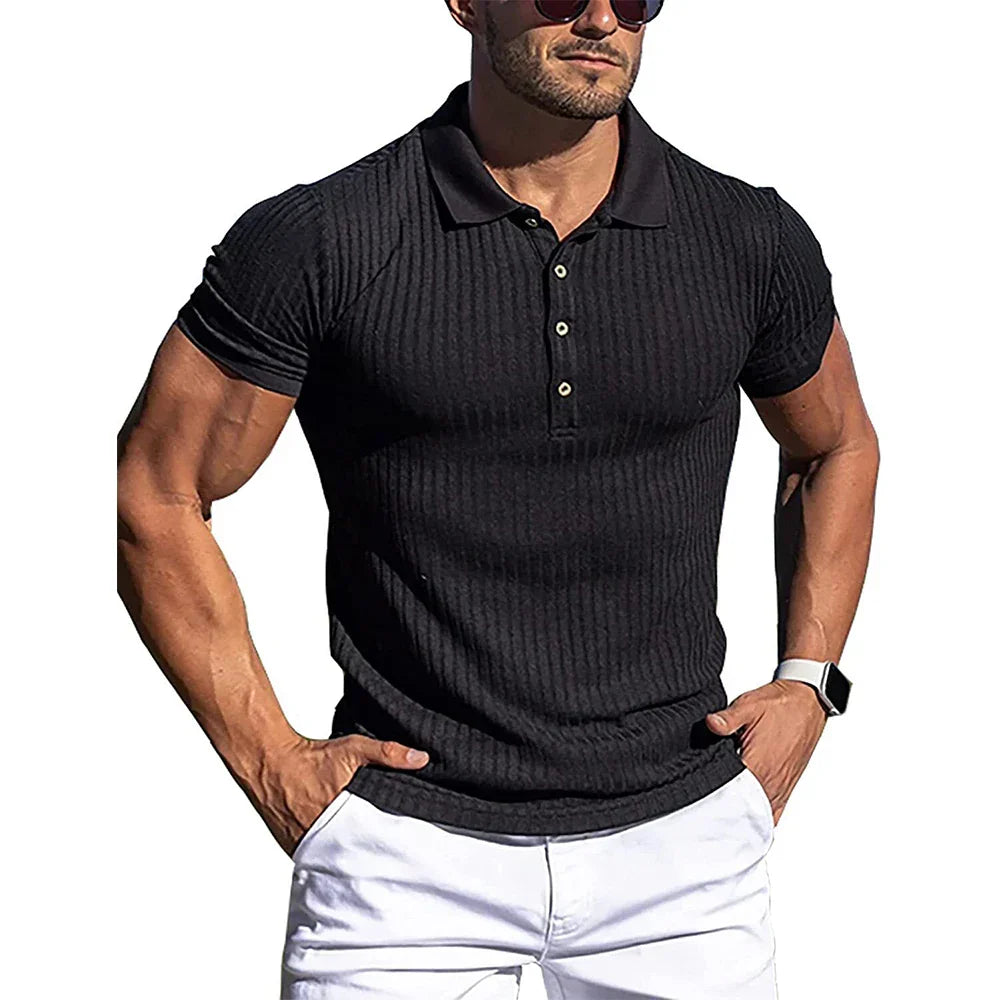 Héctor™ - Elegante Polo de Rayas Moderno