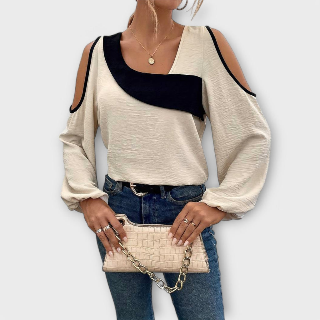 Scarlet - Blusa con escote cuadrado