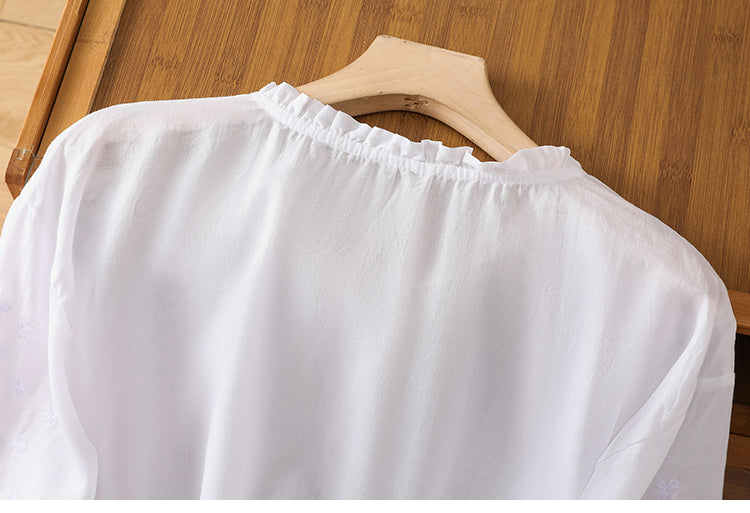 Cassiana - Blusa de algodón y lino