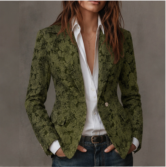 Stella | Saco entallado jacquard paisley