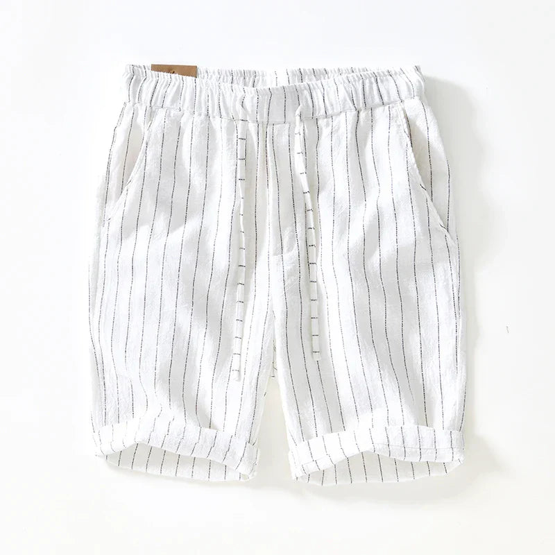 Gabriel™ - Bermudas blancas a rayas con estilo premium y fresco