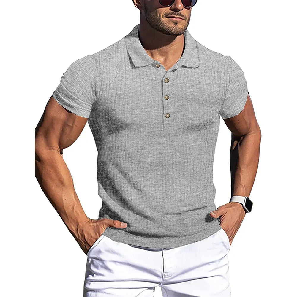 Héctor™ - Elegante Polo de Rayas Moderno